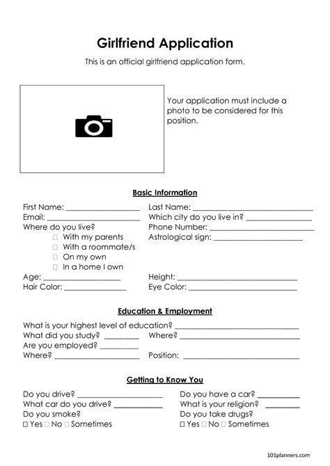 girlfriend application|girlfriend application template.